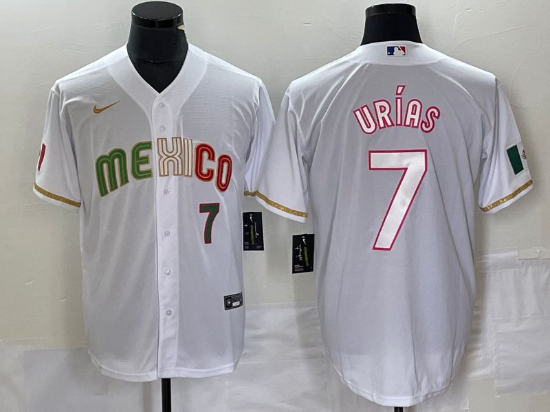 Men 2023 World Cub Mexico #7 Urias White Nike MLB Jersey style 9->more jerseys->MLB Jersey